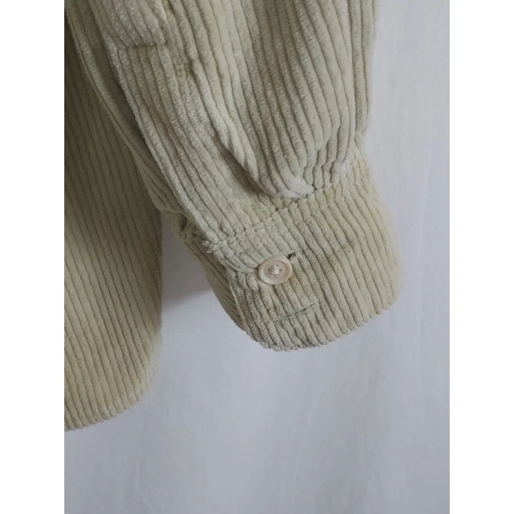 Levi's Men S Button Up Shirt Green‎ Corduroy Mushroom Tag Long Sleeve